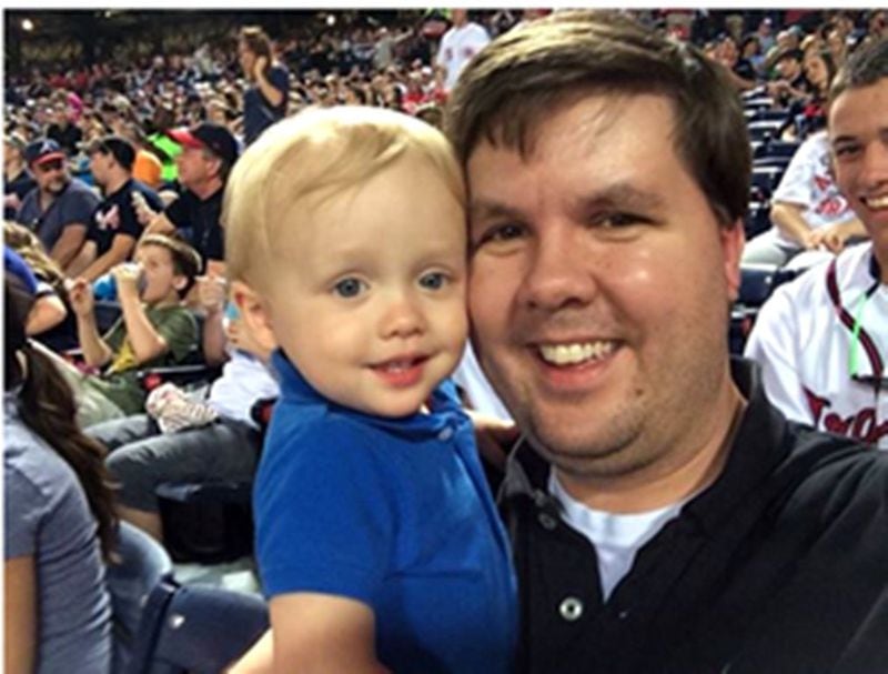 Ross Harris and his son, Cooper, at the ballpark in this undated photo.