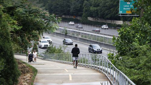 PATH400 runs along Ga. 400 and, once complete, will provide a 5.2-mile greenway through Buckhead. A new section of PATH400 through Buckhead is expected to open in October. BOB ANDRES / BANDRES@AJC.COM