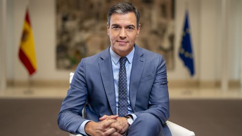 FILE - Spain's Prime Minister Pedro Sanchez poses for a portrait after an interview with The Associated Press at the Moncloa Palace in Madrid, Spain, June 27, 2022. A Spanish judge agreed Wednesday, April 24, 2024 to probe accusations of corruption made against the wife of Spanish Prime Minister Pedro Sánchez by a private group with a history of filing lawsuits for right-wing causes. (AP Photo/Bernat Armangue, File)
