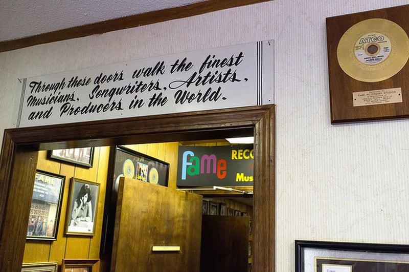 The entryway to FAME Recording Studios in Muscle Shoals, Alabama, where some of the biggest hits in rock and soul history were recorded. (Ralph Daily)