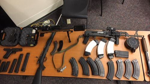 Police seized several guns from a home in Hall County last week.