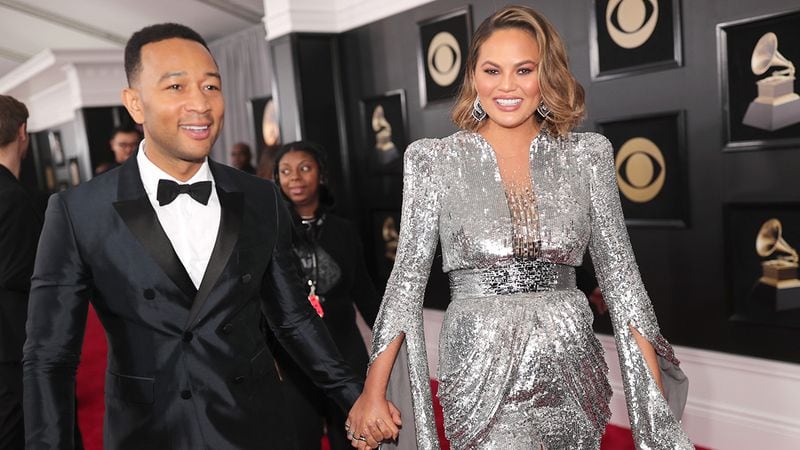 NEW YORK, NY - JANUARY 28:  Recording artist John Legend and model Chrissy Teigen attend the 60th Annual GRAMMY Awards at Madison Square Garden on January 28, 2018 in New York City.  (Photo by Christopher Polk/Getty Images for NARAS)