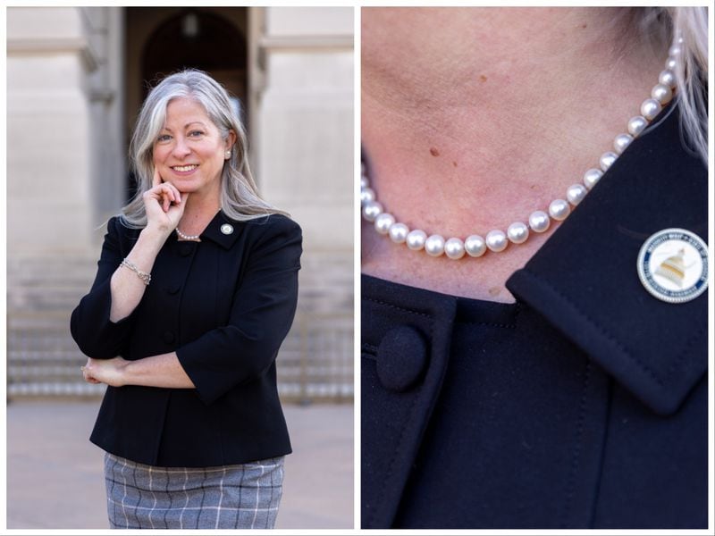 State Rep. Leesa Hagan, R-Lyons, said she “will rarely leave the house without pearls on.” (Arvin Temkar / arvin.temkar@ajc.com)