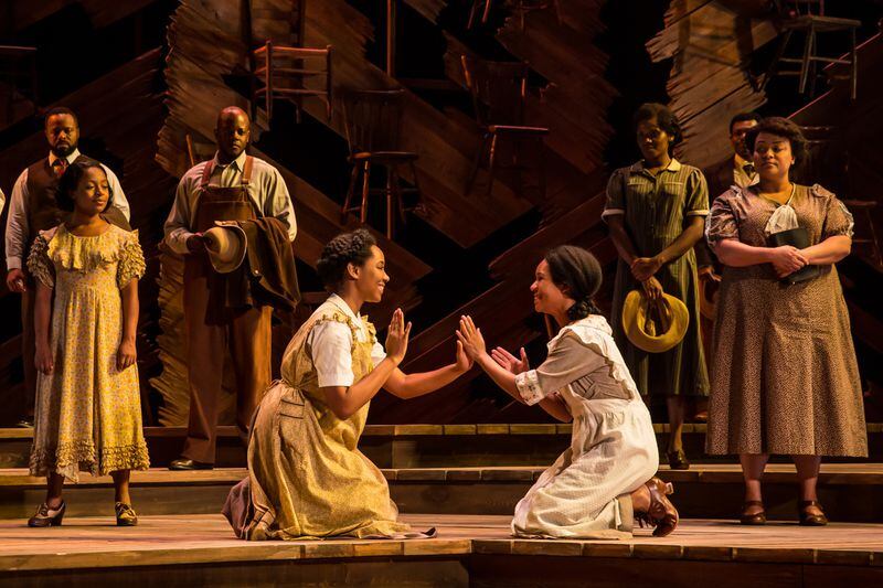  Adrianna Hicks (Celie), N'Jameh Camara (Nettie) and the North American tour cast of The Color Purple.