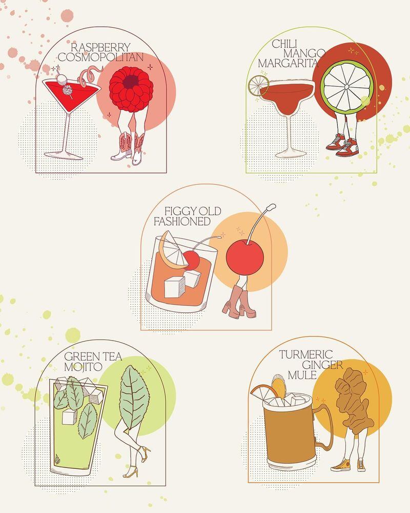 A graphic displaying different types of cocktails.