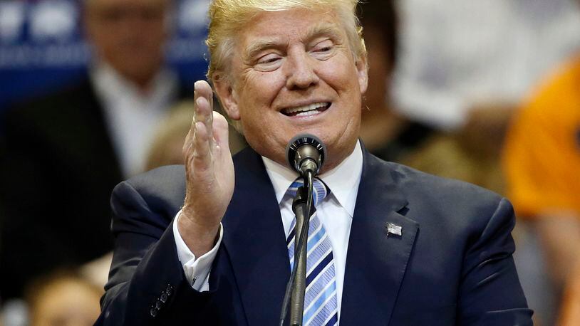 FILE - In this May 26, 2016 file photo, Republican presidential candidate Donald Trump speaks in Billings, Mont., Thursday, May 26, 2016. Trump says comments on judge 'misconstrued' as an attack against people of Mexican heritage. (AP Photo/Brennan Linsley, File)