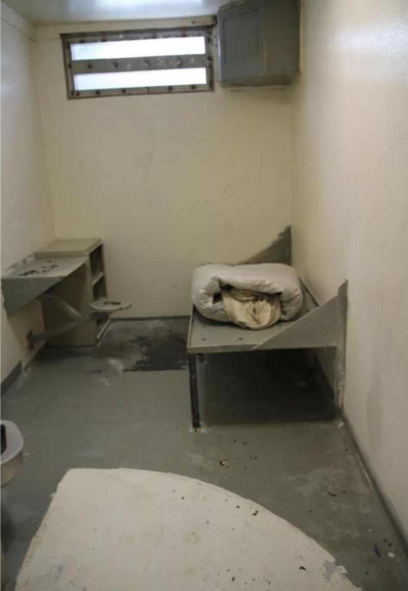 A cell in the solitary confinement unit of Georgia Diagnostic and Classification Prison is abou the size of a parking space.