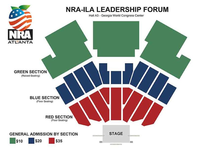The seating chart for the NRA Leadership Forum.