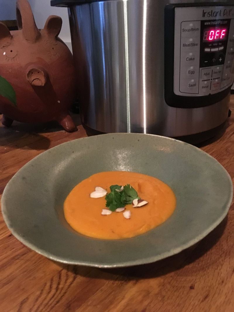 Instant Pot Sweet Potato, Carrot and Red Lentil Soup. PHOTO CREDIT: Bob Townsend