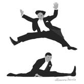 The Nicholas Brothers, shown in an illustration by Alleanna Harris. Used with permission. The acrobatic tap duo's iconic scene from the 1943 musical "Stormy Weather" is considered one of the greatest dance sequences ever. (Alleanna Harris)