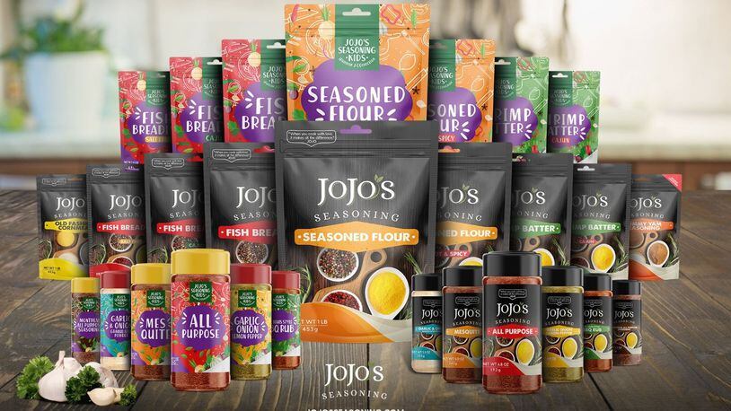 Seasoning mixes and spice blends from JoJo’s Seasonings. Courtesy of Chef JoJo