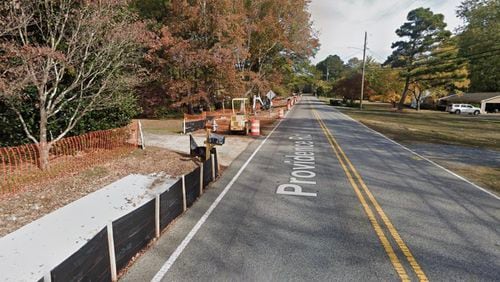 Alpharetta is set to will build sidewalks along the west side of Providence Road from the existing sidewalk south of Bates Road to the existing sidewalk north of Mayfield Road. (Google Maps)