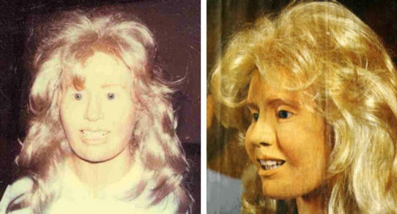 Pictured is a clay facial reconstruction -- the first in Orange County, California, history -- made using the skeletal remains of a woman found Aug. 30, 1987, about 50 feet off Santa Ana Canyon Road in unincorporated Anaheim. DNA technology and forensic odontology allowed investigators to positively identify the remains as those of Tracey Coreen Hobson, 20, of Anaheim, on Tuesday, Jan. 15, 2019, more than 31 years after she was found stabbed and with her hands cut off. Orange County Sheriff's Department investigators are searching for Hobson's killer.