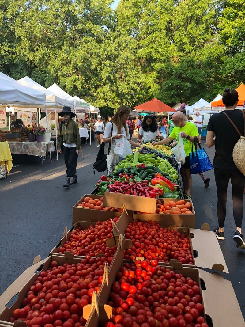 The year-round Saturday morning Freedom Farmers Market celebrates in-season fruits and vegetables each month with such events as Strawberry Day and Tomato Sandwich Day. (Courtesy of Freedom Farmers Market)