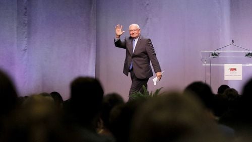 U.S. Agriculture Secretary Sonny Perdue was in Atlanta on Wednesday to speak to the School Nutrition Association. AJC/Bob Andres