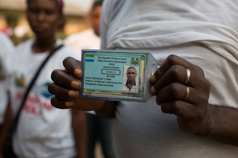 “Ebola: People + Public Health + Political Will” is an exhibit at the David J. Sencer CDC Museum in Atlanta. This is an Ebola survivor’s identification card, March 29, 2015. CONTRIBUTED BY TANYA BINDRA, COURTESY OF UNICEF