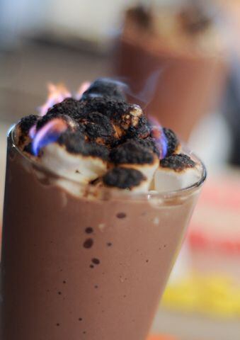 Nutella and burnt marshmallow milkshake