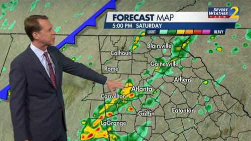 Channel 2 Action News meteorologist Brad Nitz gives a weather report Friday.