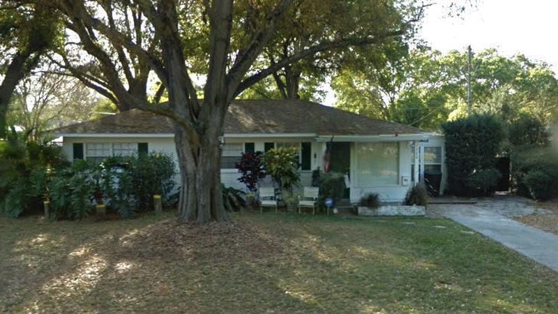 Warren Clement Brown, 57, is charged with murder in the Nov. 21, 2019, stabbing death of his girlfriend, Sophie Solis, 43, who was found in the trunk of Brown’s car in their St. Petersburg, Fla., driveway, pictured in a March 2011 Street View image.