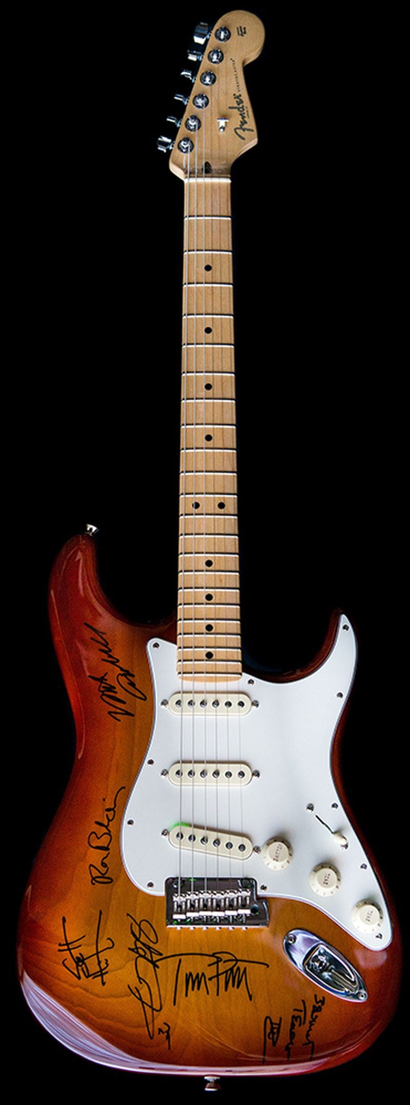 A guitar autographed by Tom Petty and the Heartbreakers, valued at $25,000.