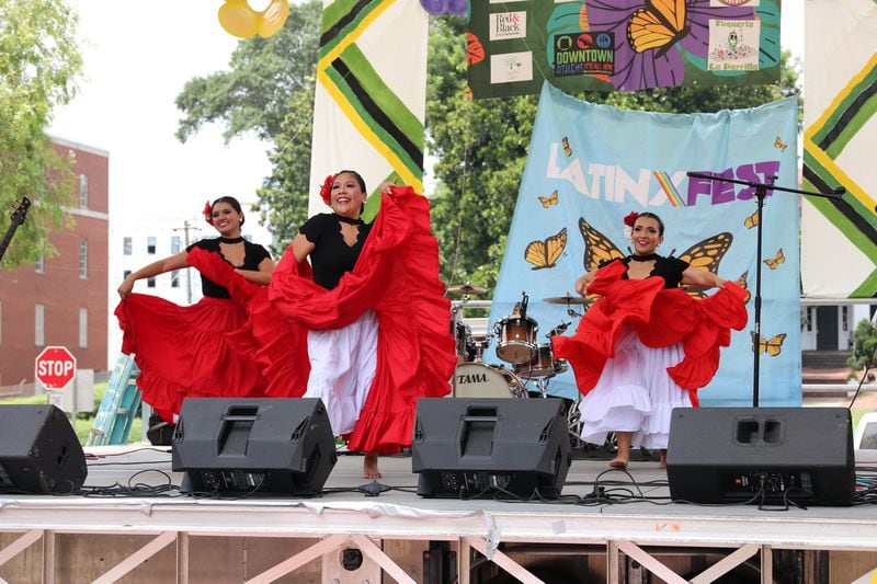 A performance at the Athens LatinxFest held on July 29, 2023.