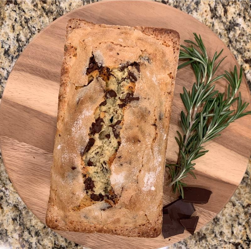 Time for a snack? Enjoy Rosemary and Dark Chocolate Olive Oil Bread. Courtesy of A Little Baked Bakery