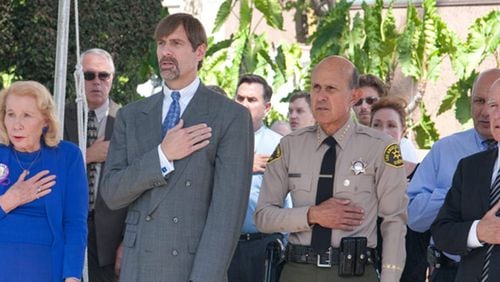 Henry Nicholas, second from the left, co-founded a group to strengthen the rights of crime victims and has put more than $8 million into a campaign to pass a victim’s rights constitutional amendment this fall.