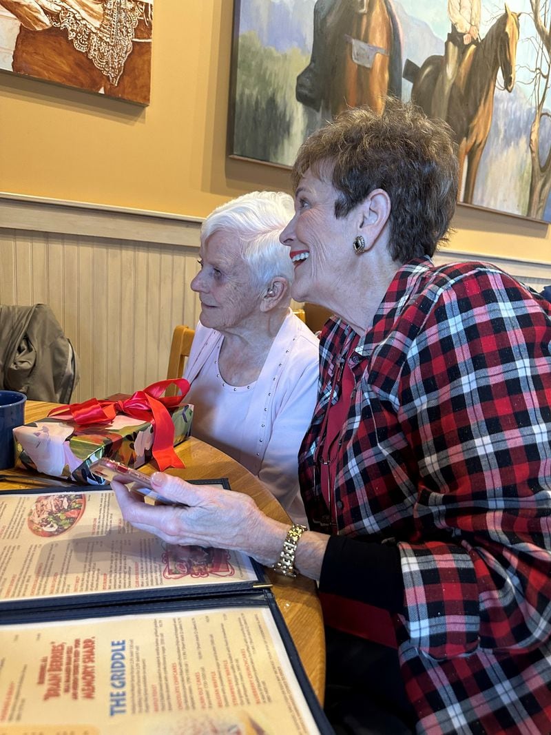 Betty Bartling, 99, left, and Mary Dill, 83, celebrated their birthdays in March. The two women, both former social workers with an interest in gerontology, maintained a 59-year friendship. Photo courtesy of Mary Dill
