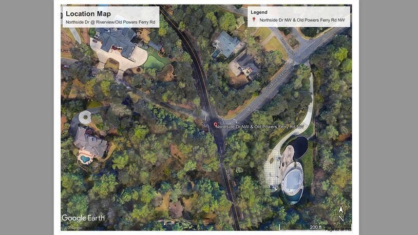 The Northside Drive at Riverview Road/Old Powers Ferry Road roundabout is coming in $1.5 million more expensive than originally expected. Courtesy City of Sandy Springs