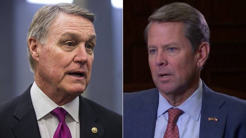 Both former U.S. Sen. David Perdue, left, and Gov. Brian Kemp have tried to cast themselves as the one who can beat Democrat Stacey Abrams in November. But for now, they launch attacks at each other.