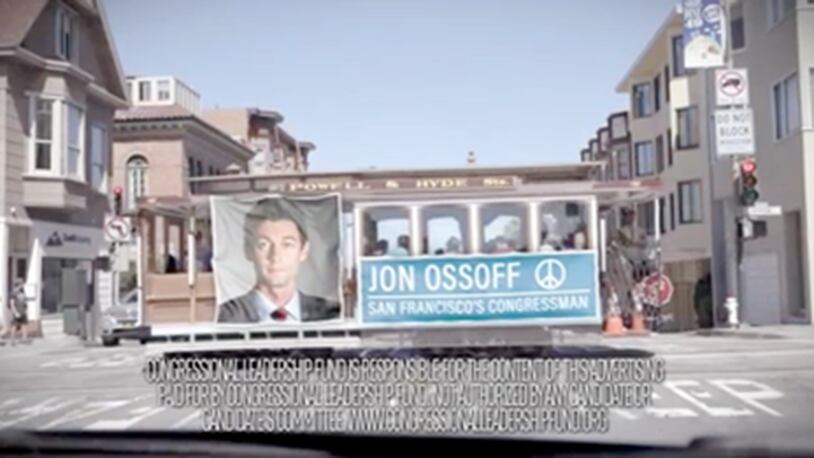 A screen shot from an anti-Ossoff attack ad.