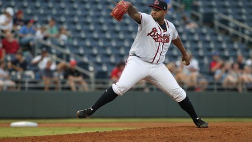 Luiz Gohara makes his home debut for the Gwinnett Braves on Wednesday at Coolray Field. Gohara pitched six innings and allowed one run in a 5-2 win. (Jim Lacey/Gwinnett Braves)