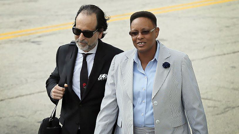 Rev. Mitzi Bickers, who served as Mayor Kasim Reed’s director of human services, arrives for a status hearing in 2018 with her attorney, Drew Findling, in federal court for her case, which includes charges of conspiracy to commit bribery, money laundering, wire fraud, tampering with a witness or informant, and filing false tax returns. BOB ANDRES / BANDRES@AJC.COM
