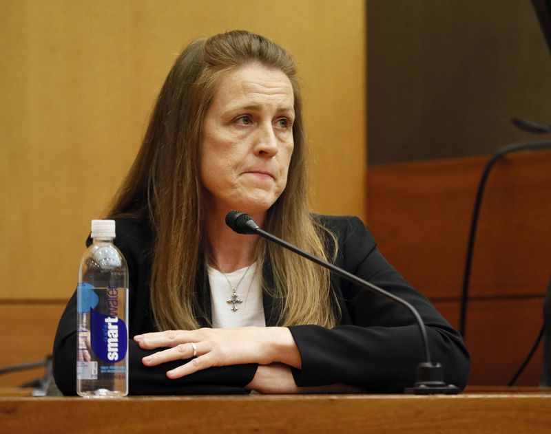 4/12/18 - Atlanta - Tex and Diane McIver's masseuse, Annie Anderson testifies during the Tex McIver murder trial at the Fulton County Courthouse on Thursday, April 12, 2018. Bob Andres bandres@ajc.com