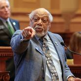 Sen. David Lucas, D-Macon, speaks in opposition of a bill. Today is the last day of the legislative session.