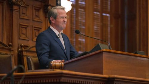 Georgia Gov. Brian P. Kemp delivers the State of the State address in January. (Office of the Governor)