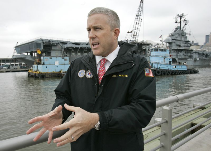 A year after being subpoenaed, in May 2010, Bill White abruptly resigned as president of the Intrepid Sea Air & Space Museum and its sister organization, the Intrepid Fallen Heroes Fund. Intrepid officials at the time said White’s resignation was not related to the investigation. (Kathey Willens / AP file)
