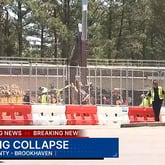 A construction worker became trapped when a trench collapsed in Brookhaven, according to authorities.