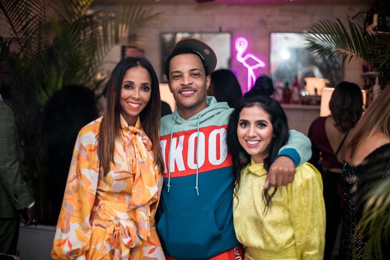 Courtney R. Rhodes (from left), T.I. and Dina Marto at the launch party for C & D | The Agency. Courtesy of Dylan York for C&D