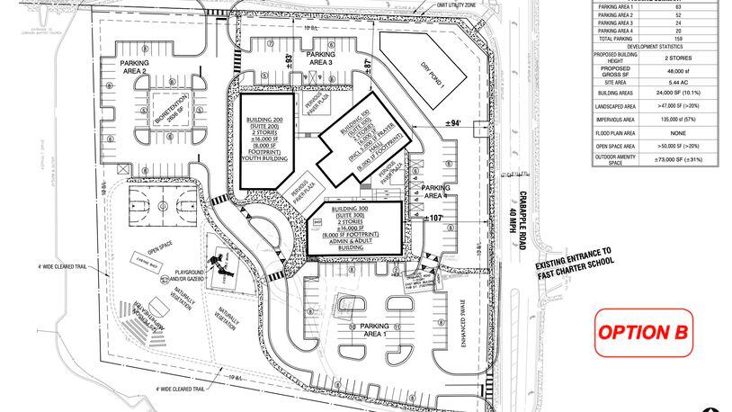 Roswell Community Masjid will build three 16,000-square-foot buildings connected by a courtyard at 11370 Crabapple Road as a new place of worship. (Courtesy City of Roswell)