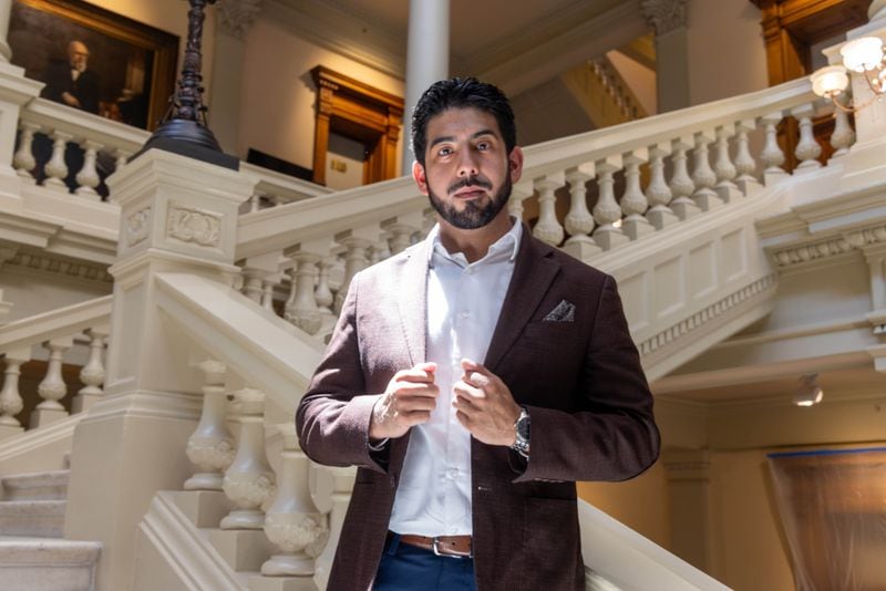Patrick Rodriguez stands inside the Georgia State Capitol. PHIL SKINNER FOR THE ATLANTA JOURNAL-CONSTITUTION