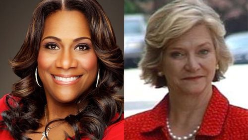 CBS46 has picked up two veteran reporters full time: Karyn Greer and Sally Sears. CREDIT: publicity photos