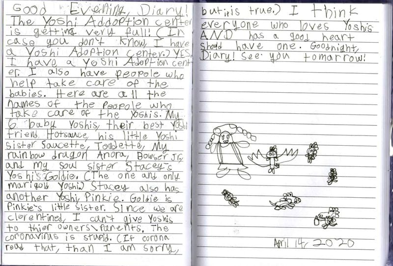 April 14 diary entry from Alaya Horne.