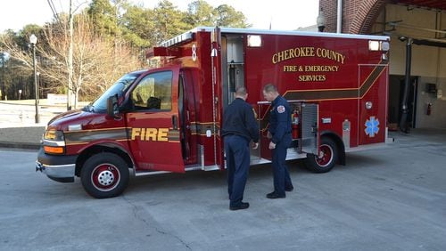 A new ambulance added to Cherokee County Fire and Emergency Station 8, which is located off Hickory Road in Holly Springs. (Credit: Facebook)