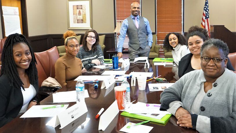 Participants in the Chattahoochee Technical College Leadership Academy get real-world insights from local business partners such as Darion Dunn   (center), managing partner of Atlantica Properties.