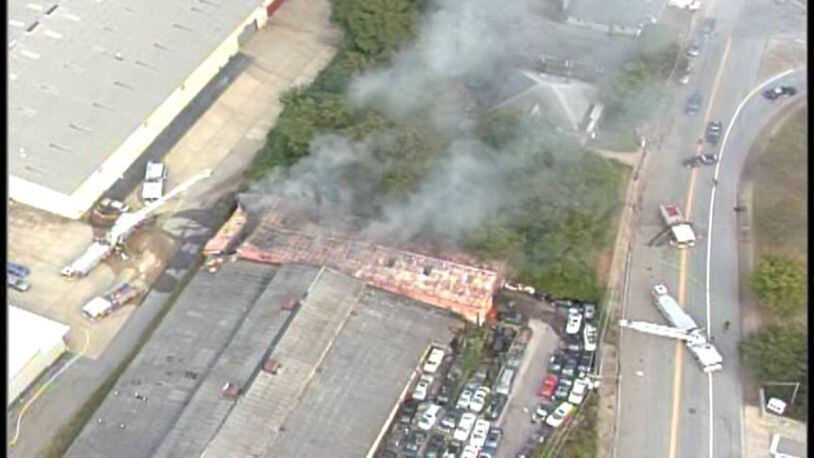 A warehouse on Murphy Avenue caught fire on Thurs., Oct. 22, 2015. (Credit: Channel 2 Action News)