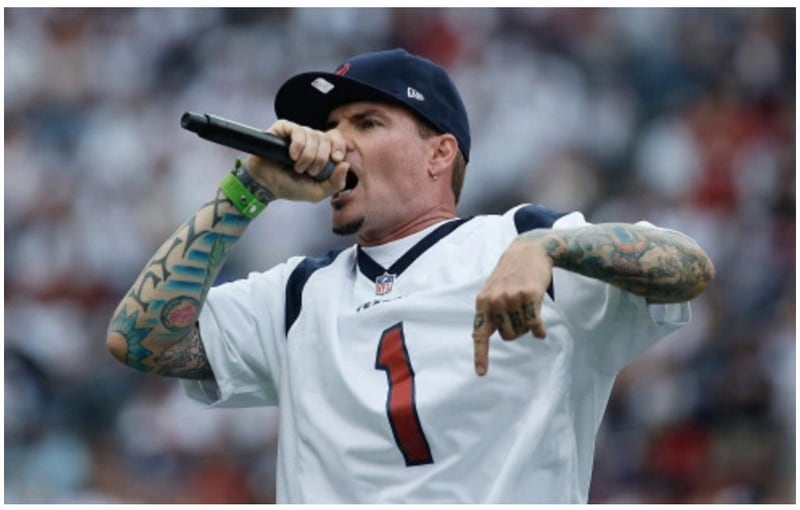 Rapper Vanilla Ice performs for fans at a game between the Houston Texans and the Tennessee Titans at Reliant Stadium on Sept. 15, 2013 in Houston, Tex. Photo by Scott Halleran/Getty Images