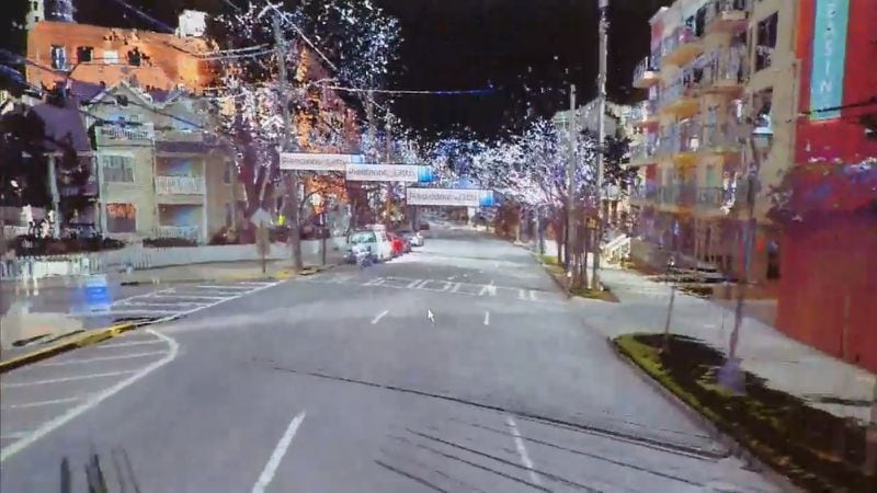 A 3-D recreation shows Piedmont Road as it approaches 11th Street. Tex McIver's gun went off and hit Diane as his SUV traveled on these blocks of Piedmont Road. The video was shown to the court during the murder trial of Tex McIver, on March 15, 2018 at the Fulton County Courthouse. (Channel 2 Action News)