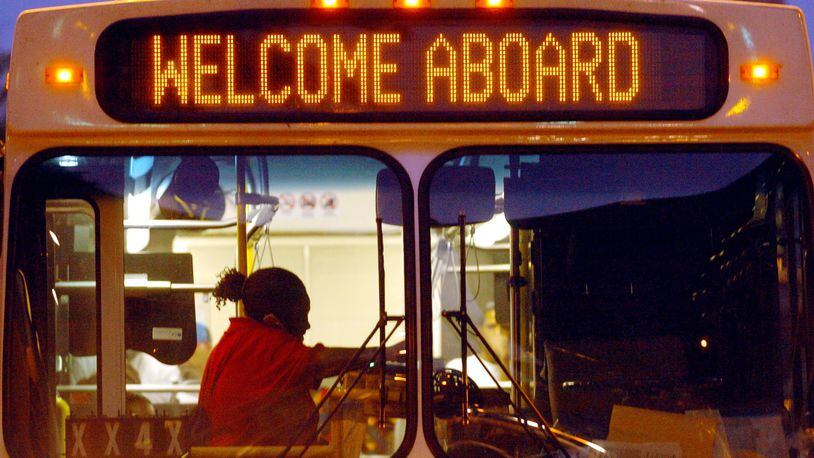 FILE PHOTO: A MARTA bus at the Five Points Station in downtown Atlanta. (Joey Ivansco / AJC 2005 file photo)