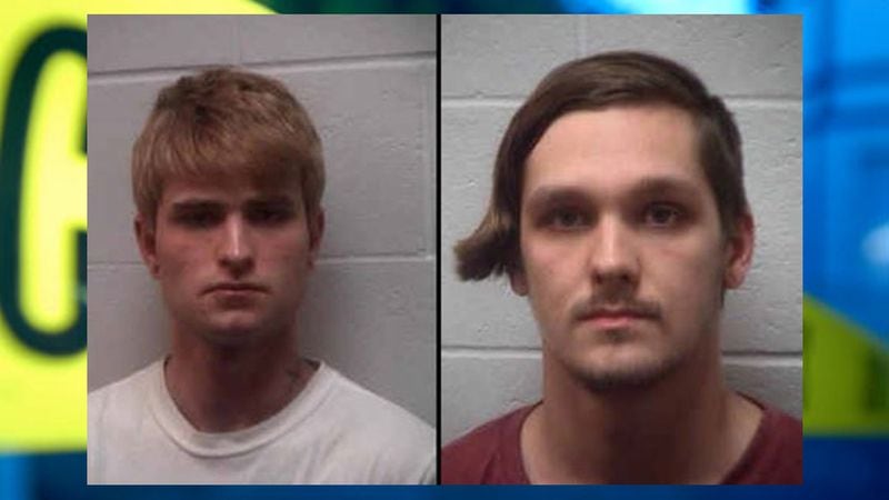 Tyler Casey (left) and Nathanial Rabideau are being held at the Henry County jail on vandalism charges.